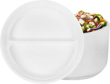 ® Set Piatti Plastica Rigida Lavabili 100 Pezzi - 2- Divisibile I Piatti in Plas