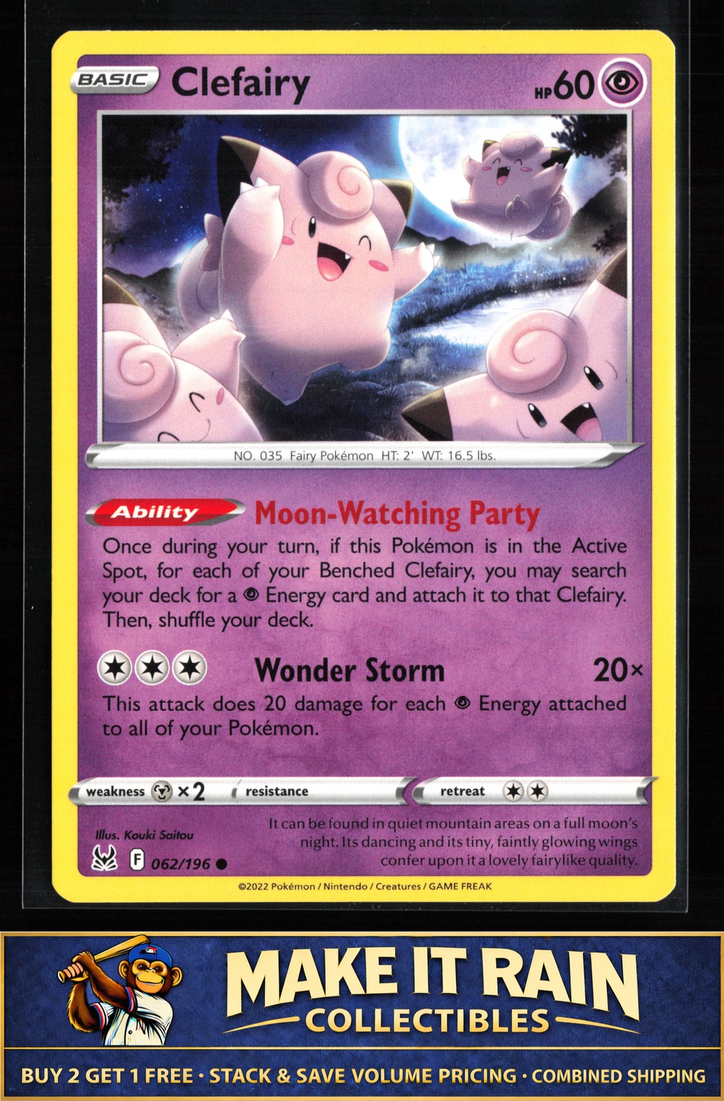 Clefairy SWSH11: Lost Origin #062/196 Pokemon