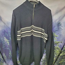 Eddie Bauer Mens Size Large Tall LT Pullover 1/4 Zip Knit Sweater