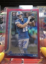 2025 Topps Chrome Football Issac Teslaa Magenta Refractor Rookie Auto /399 RC AU