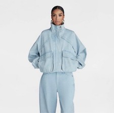 KBB by KAHLANA Woman  s  The Denim Bomber Jacket  Medium