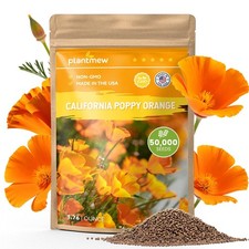 Poppy Seeds Orange California State Flower 50,000+ Seeds 1.76 oz Easy to Grow 181.64 per gallon
