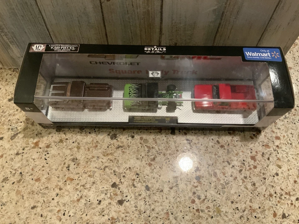M2 Machines Square Body Truck Chevrolet GMC Walmart Exclusive 3 Pack S38 - Image 4 of 4