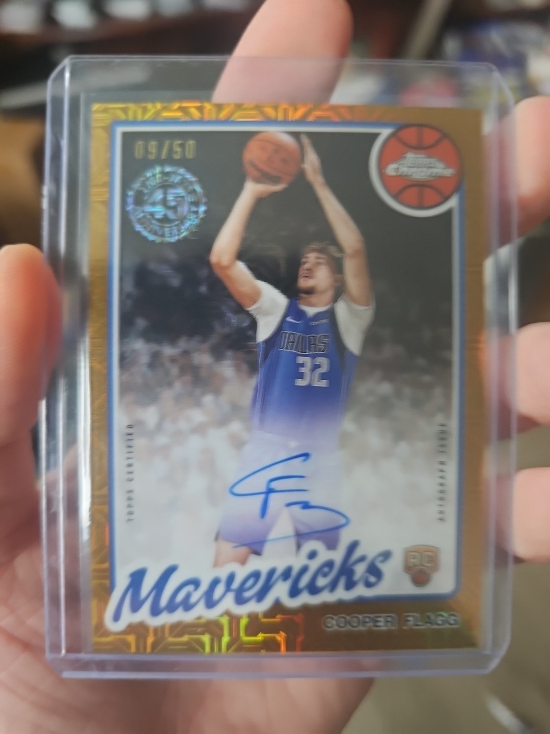 2025-26 Topps Cooper Flagg Gold Mojo Refractor RC Autograph On Card /50 Auto