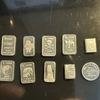 1 Gram .999 Fine Silver Bars Lot of 10 - 10 Gram Total art bar