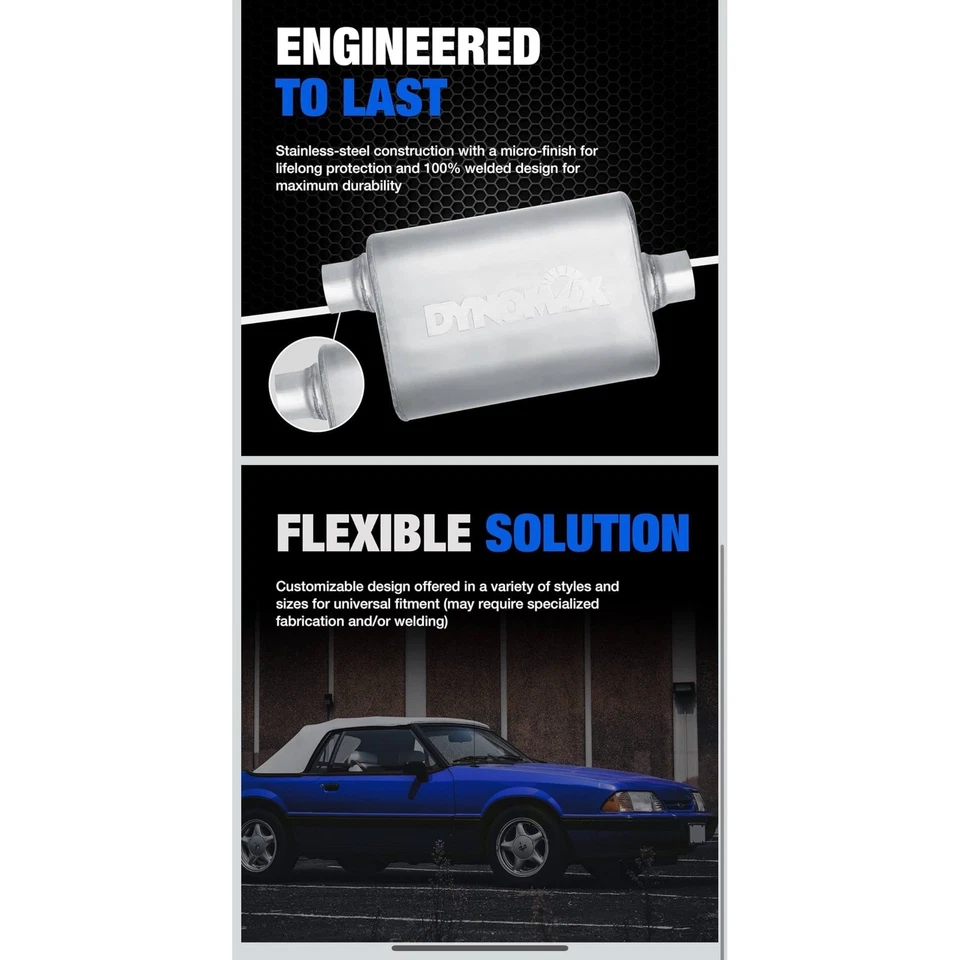 Silenciador de escape Dynomax Ultra Flo 17233 para Dodge Ram 1500 2500 3500 Cadillac Foto 3 de 4