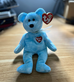 Ty Beanie Babies Thank You Bear Light Blue Beanie Bear Plush 2007 Pellets