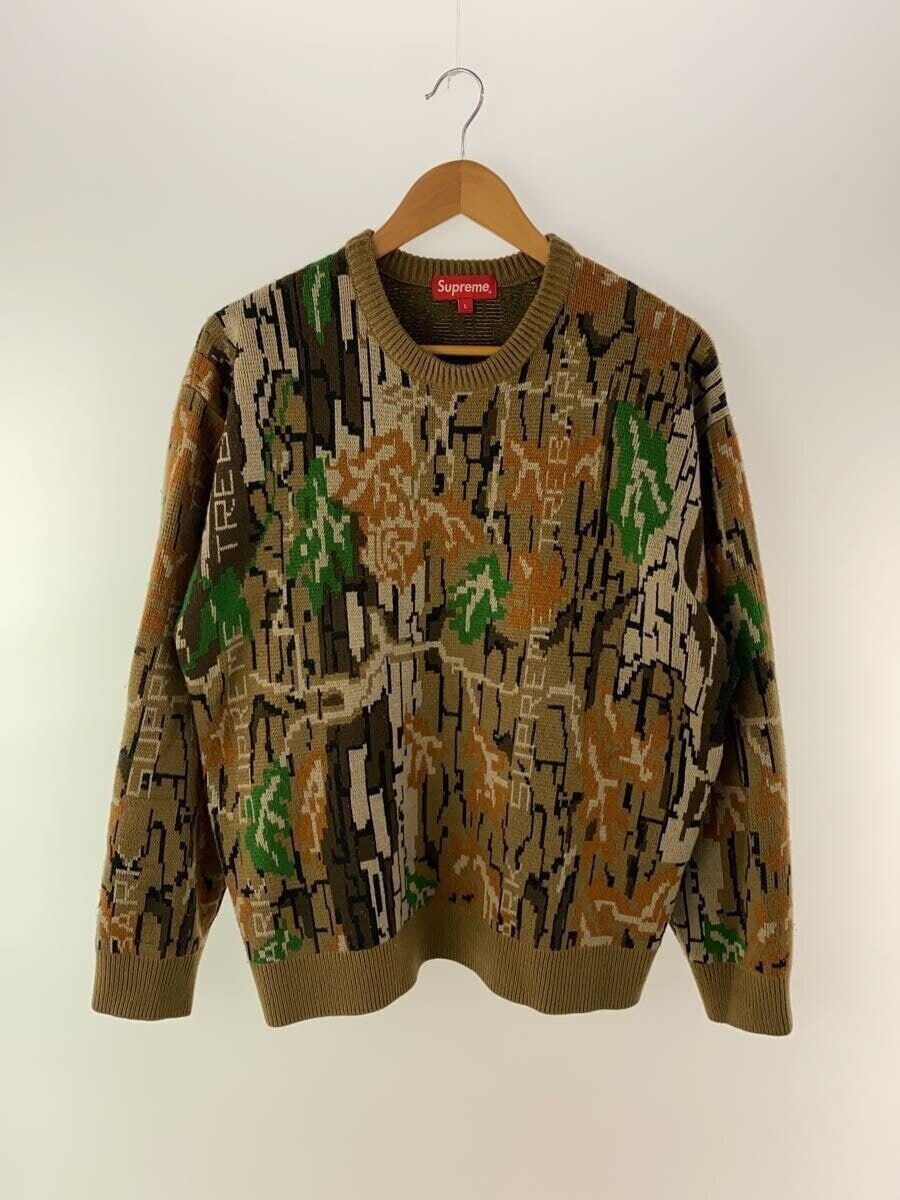 Supreme knit sweater 22AW Trebark Camo (thick L wool Brown Supreme knit sweater 22AW Trebark Camo (thick L wool Brown