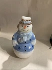 FENTON GLASS SNOWMAN 2001 "FROSTY FRIENDS" "SKY" Signed D Wright Opal Satin
