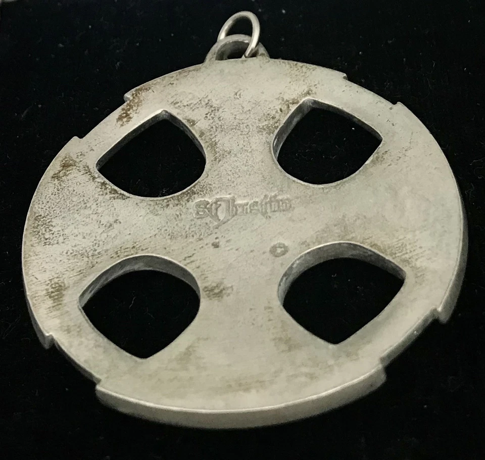 ST JUSTIN SIGNED - LARGE 4.9 cm VINTAGE CELTIC PEWTER PENDANT - FABULOUS… Foto 2 de 2