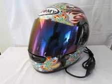 Suomy Spec 1R Extreme Flower Anthracite Motorcycle Helmet Sparkle Autocom Size M