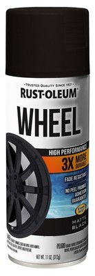 Rust-Oleum 366438 High Performance Wheel 11 Ounce (Pack of 1), Matte Black 
