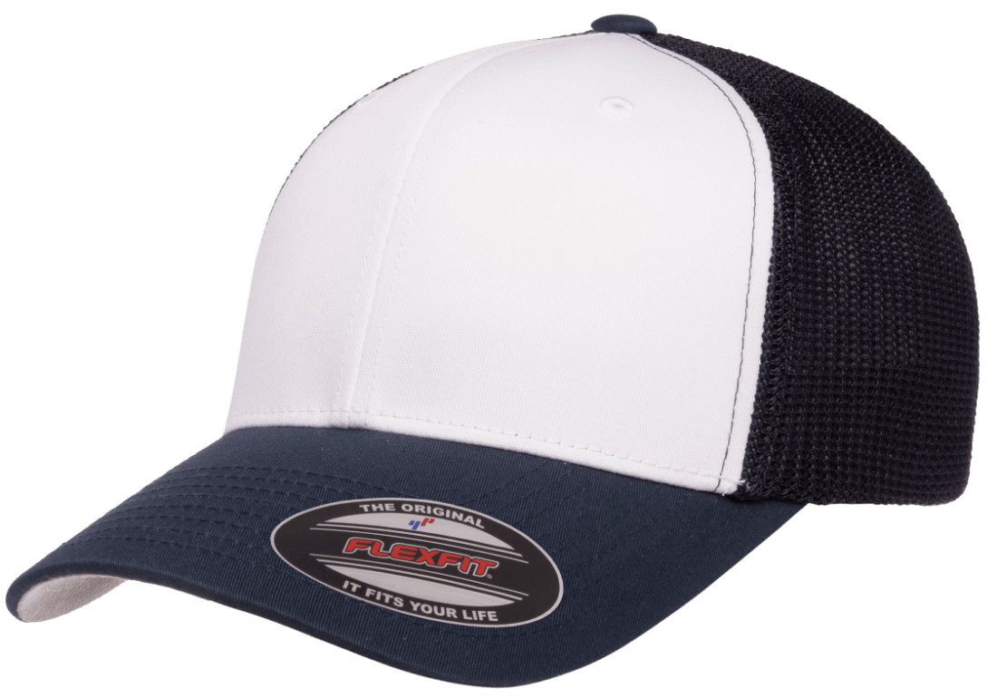 6511 Fitted Mesh Baseball Cap Plain Blank Flex Fit Osfm