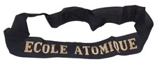 Bande/ruban légendé de bachi ECOLE ATOMIQUE Marine Nationale armée française