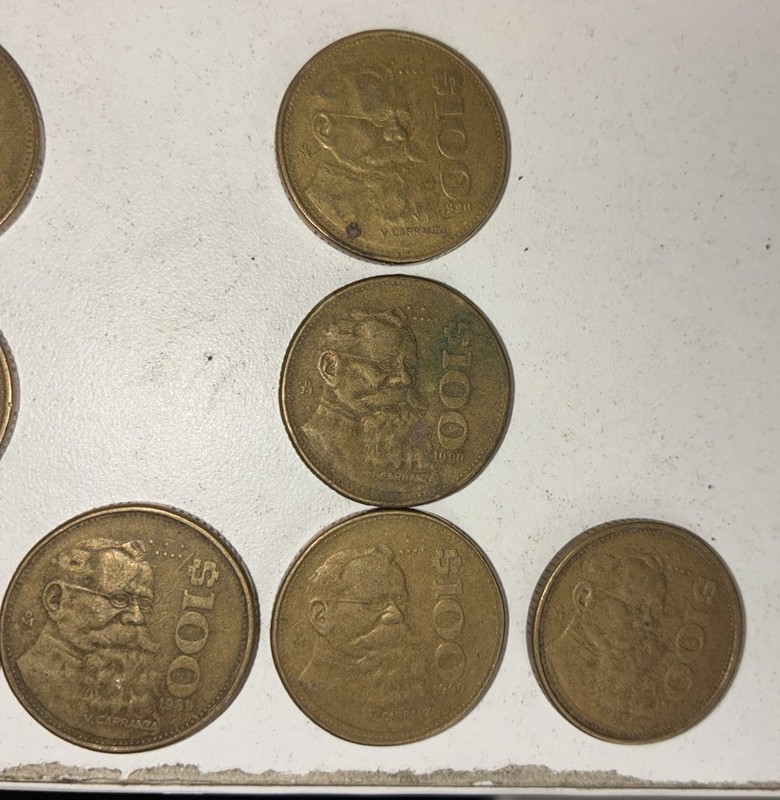 15 Mixed Estados Unidos Mexicanos $100 pesos 1983, 1984, 1985, 1987-91 coins