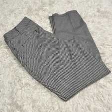 TALBOTS 10 Houndstooth Signature Dress Pants Straight Leg White Black Blue EUC