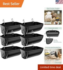 Large Capacity Hanging Goat Feeders  Chicken Waterer - 6 Troughs Included