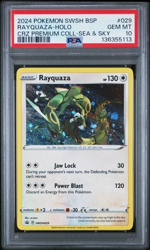 2024 POKEMON SWSH BLACK STAR PROMO #029 RAYQUAZA-HOLO PSA 10