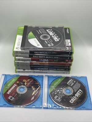 Xbox 360 Game Lot Bundle Of 10 COD Black Ops 2&3 Advanced Warfare TWD Madden NBA