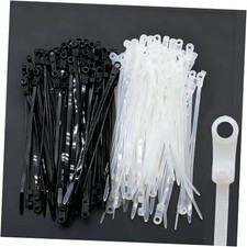 200pcs Zip Tie with Screw Hole, Automotive Wire Self 6 inch Black white -200pcs