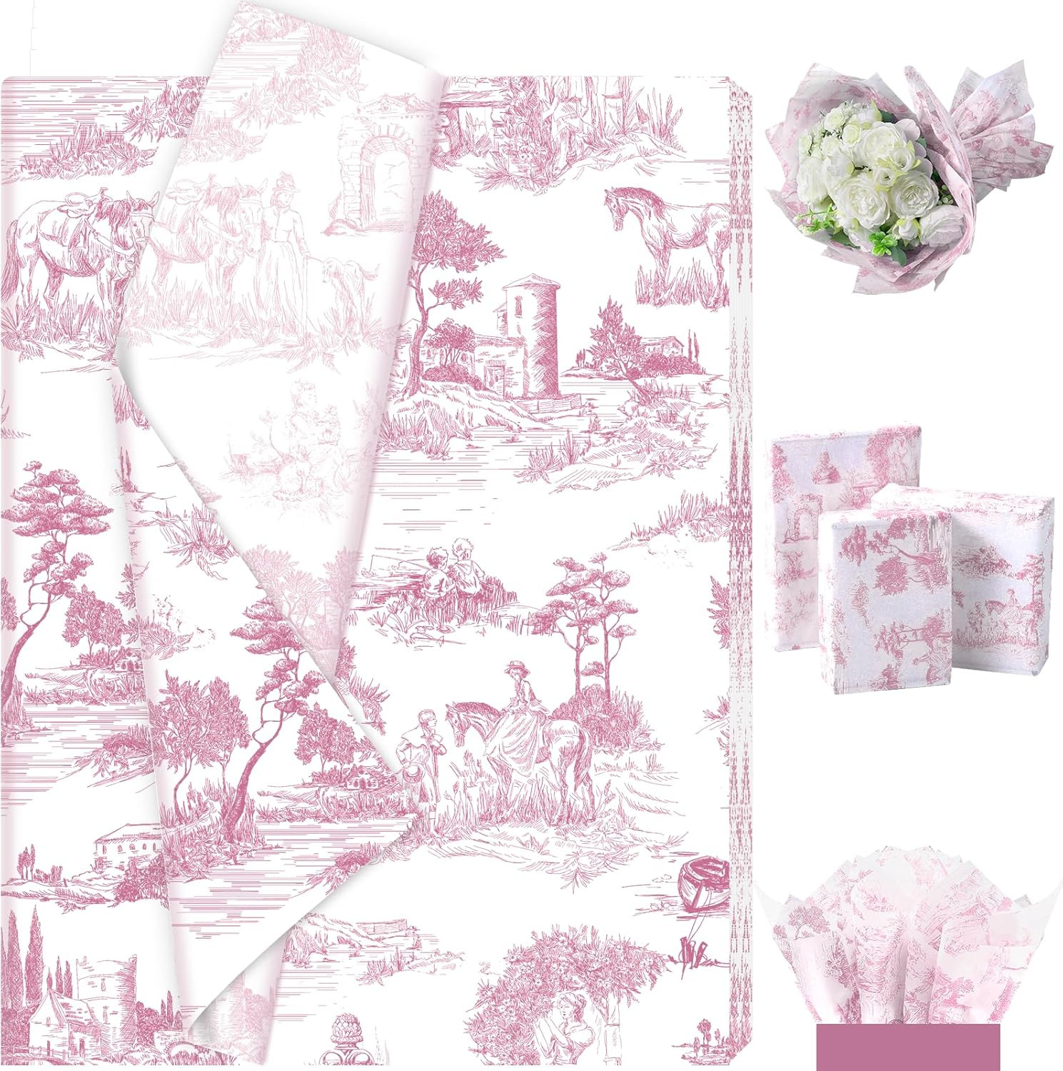 100 Sheet Vantage French Toile Tissue Paper, Countryside Hor