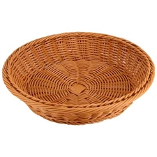 Round Wicker Bread Basket Round Display Baskets Eco-Friendly Sturdy Stackable...