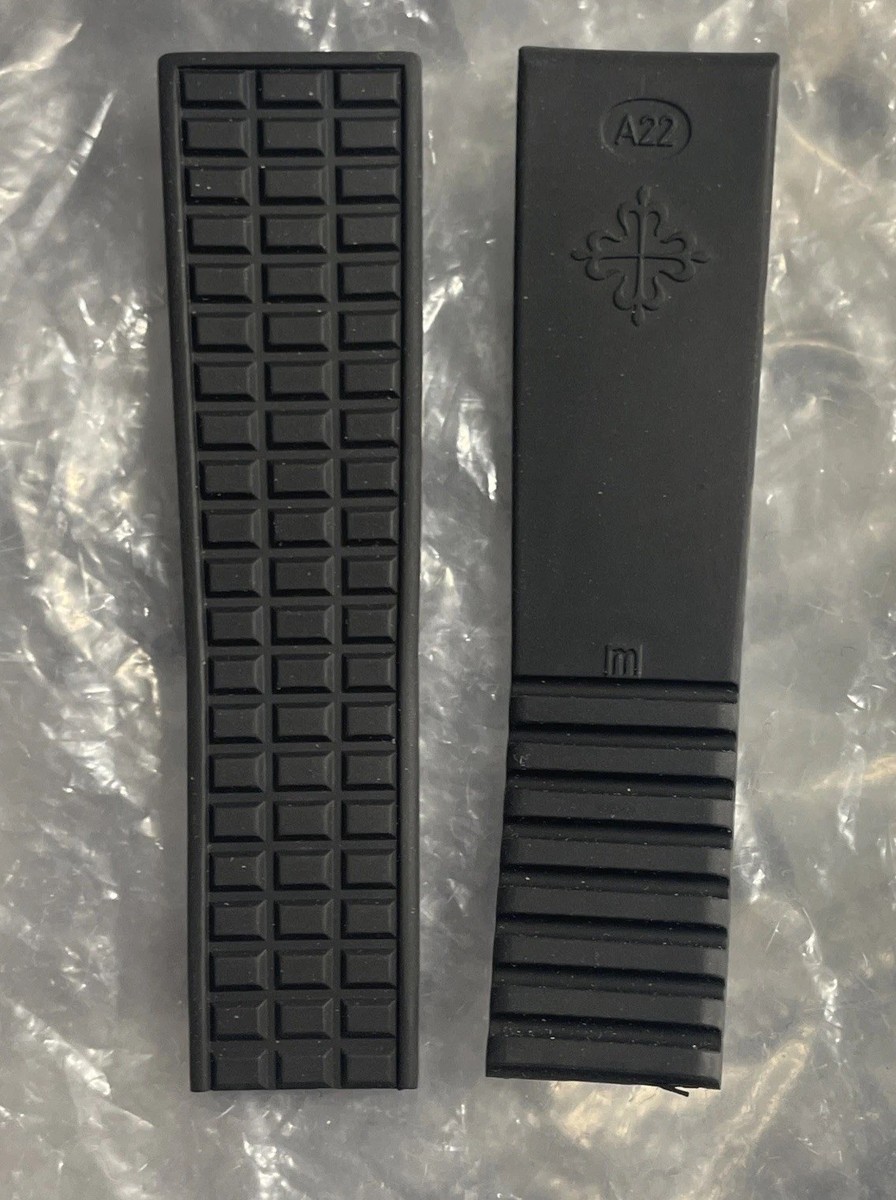 Autentico Patek Philippe Geneve Lucido Orologio pelle Nero Cinturino 19