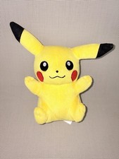 TOMY Pok mon Pikachu Plush Stuffed Animal Yellow Black Red Brown 8 in
