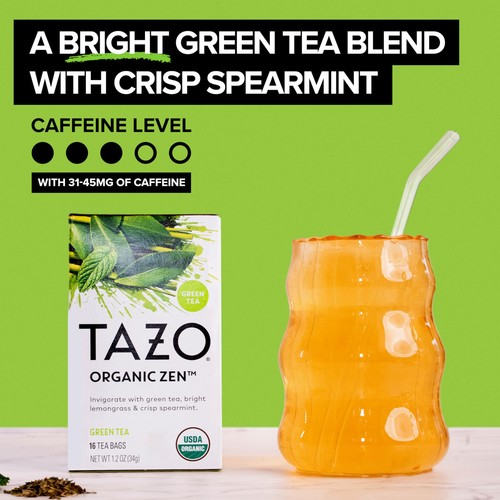 TAZO Organic Zen Green Tea Bags, Caffeine Free with 96 Bags - Picture 4 of 7