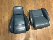 1984-1985 C4 Corvette Oem Medium Blue Leather Seat Cushion Set Rpo 282