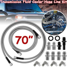 70 6AN SS Braided Transmission Cooler Hose Li...