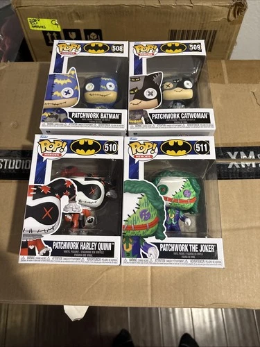 DC Heroes Batman 508-511 Patchwork Batman Catwoman Joker Harley Quinn Funko Pop!