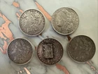 5x 1887 P MORGAN SILVER Dollar - Blemished - U.S. MINT - FREE SHIPPING