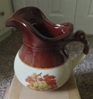 McCOY USA Pottery Pitcher 48 Oz Vintage 1960's Grapes Fruit Nuts 7515 Brown