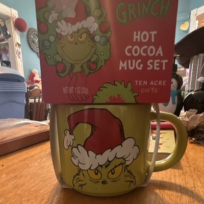Dr. Seuss Grinch Christmas Hot Cocoa Mug Set Ten Acre Gifts New