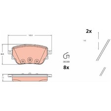 Satz Bremsbeläge Bremsklötze hinten für Mercedes B-Klasse W247 CLA id87814