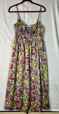 ASTR The Label Floral Silky Colorful Midi Dress Fully Lined in size M
