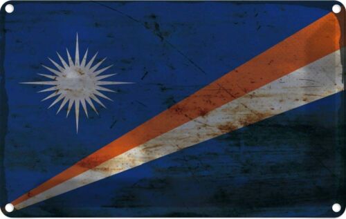 Blechschild Wandschild 20x30 cm Marshallinseln Fahne Flagge Geschenk Deko - Bild 1 von 5