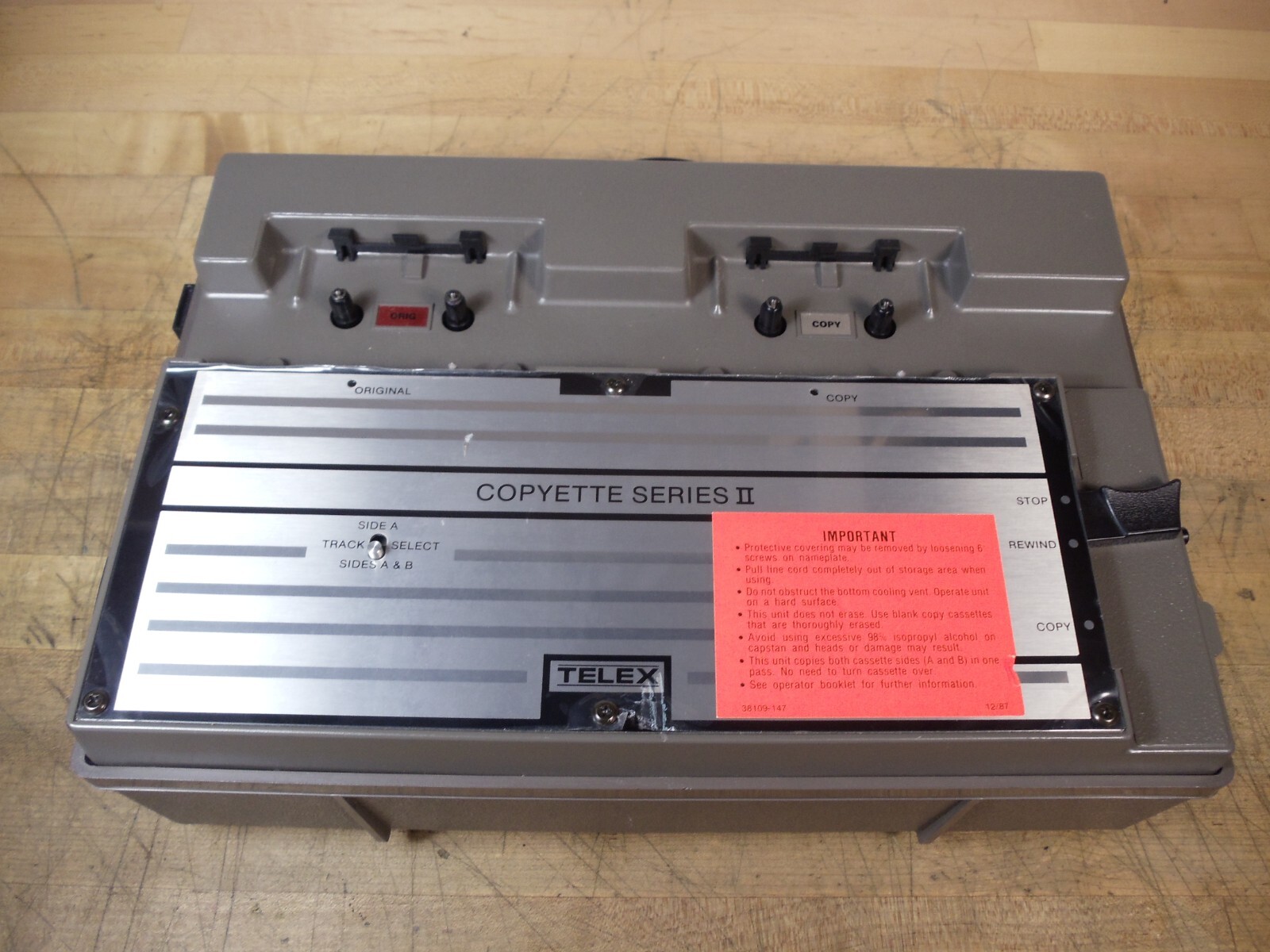 Telex Copyette Series II Dual Cassette recording duplicator cat