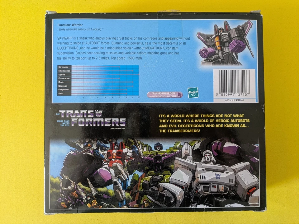 Transformers Decepticon Skywarp Corvo - Originale G1 HASBRO 2005 Da Collezione - Immagine 3 di 4