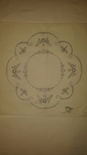 Vintage Rotkehlchen Rund Blumenstickerei Transfermuster 8138