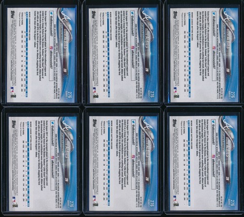 2018 Topps Series 1 Ozzie Albies 12 Base Card RC Lot #276 Rookie Atlanta Braves - Picture 4 of 4