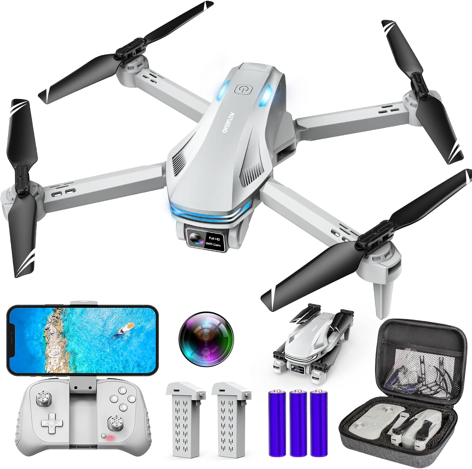 Upgrade 1080P FPV Drone with Camera for Adults and Kids Beginners-image