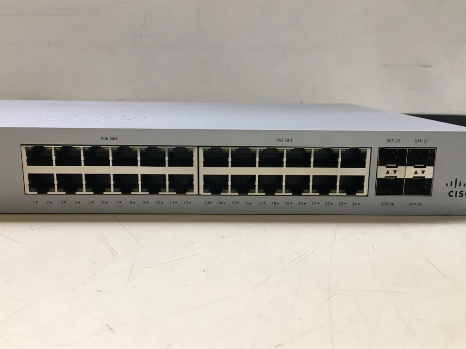 UNCLAIMED CISCO MERAKI MS120-24P-HW 24-PORT GIGABIT CLOUD MANAGED PoE SWITCH - Image 3 of 4