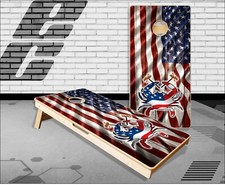 American Flag MD Crab Mallet Cornhole Boards Bean Bag Toss Game