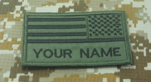 PARCHE ESTILO EJÉRCITO CON ETIQUETA DE NOMBRE PERSONALIZADO BANDERA DE ESTADOS UNIDOS 8,5 X 5 CM - Imagen 4 de 5