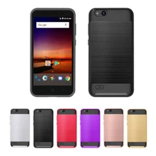 For ZTE Avid 4 /ZTE Fanfare 3 Thin Armor Hybrid Shockproof TPU Cover Case