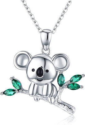Koala Necklace 925 Sterling Silver Koala Bear Pendant Necklace Koala Jewelry Gif