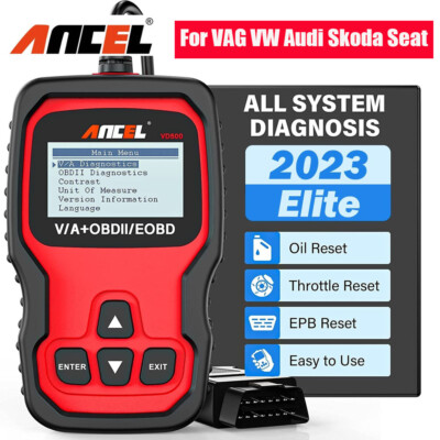 Ancel VD500 OBD2 Scanner Full System Code Reader Car Diagnostic Tools For VAG VW
