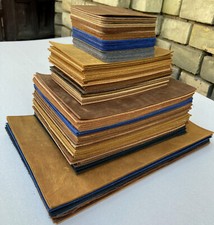 Leather Pieces, Distressed Sheets for Hobby, Craft. Pre Cut DIY Panels. Ca 5 oz.